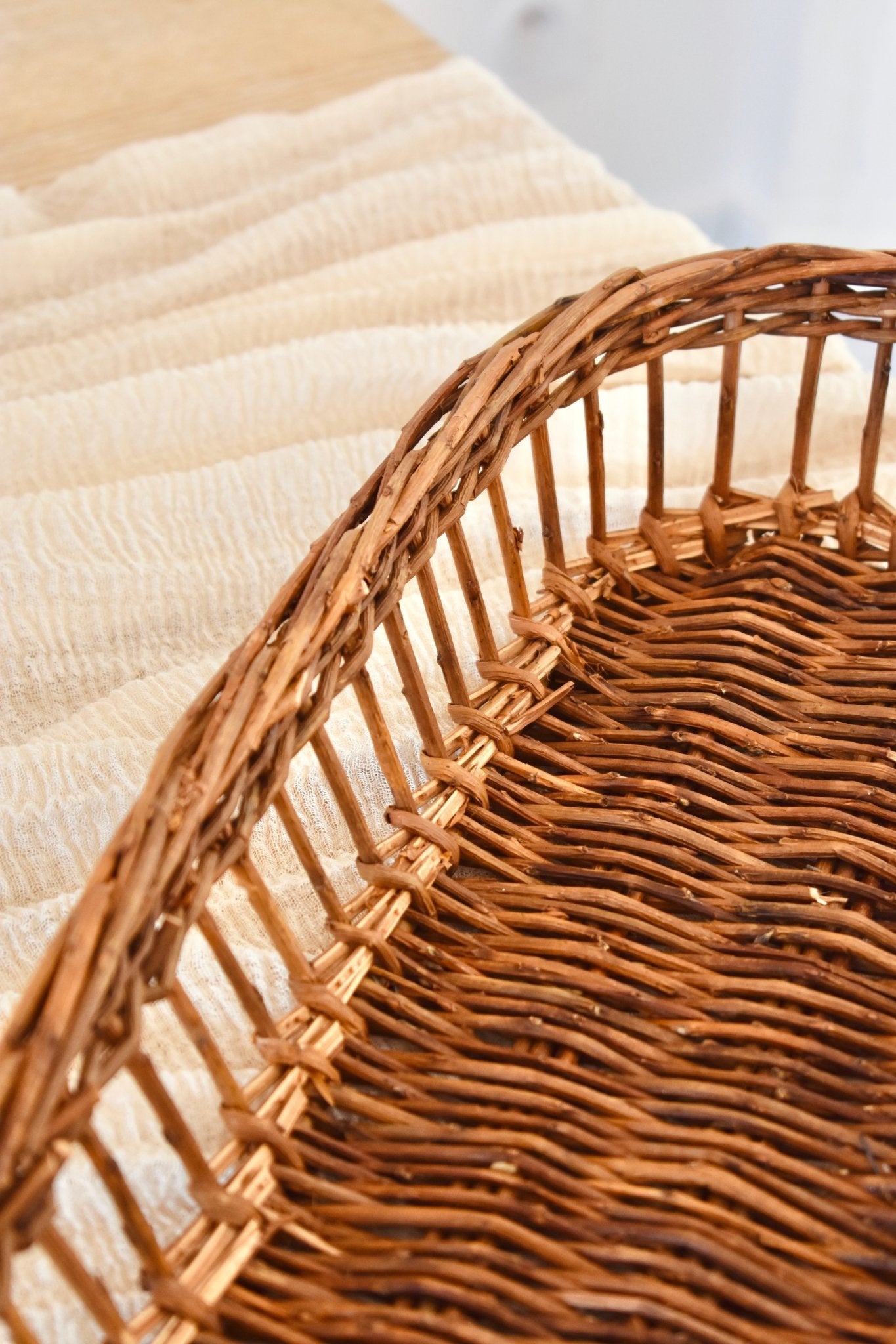 Longue corbeille à pain en osier marron « CAPUCINE » - La Recyclerie LS