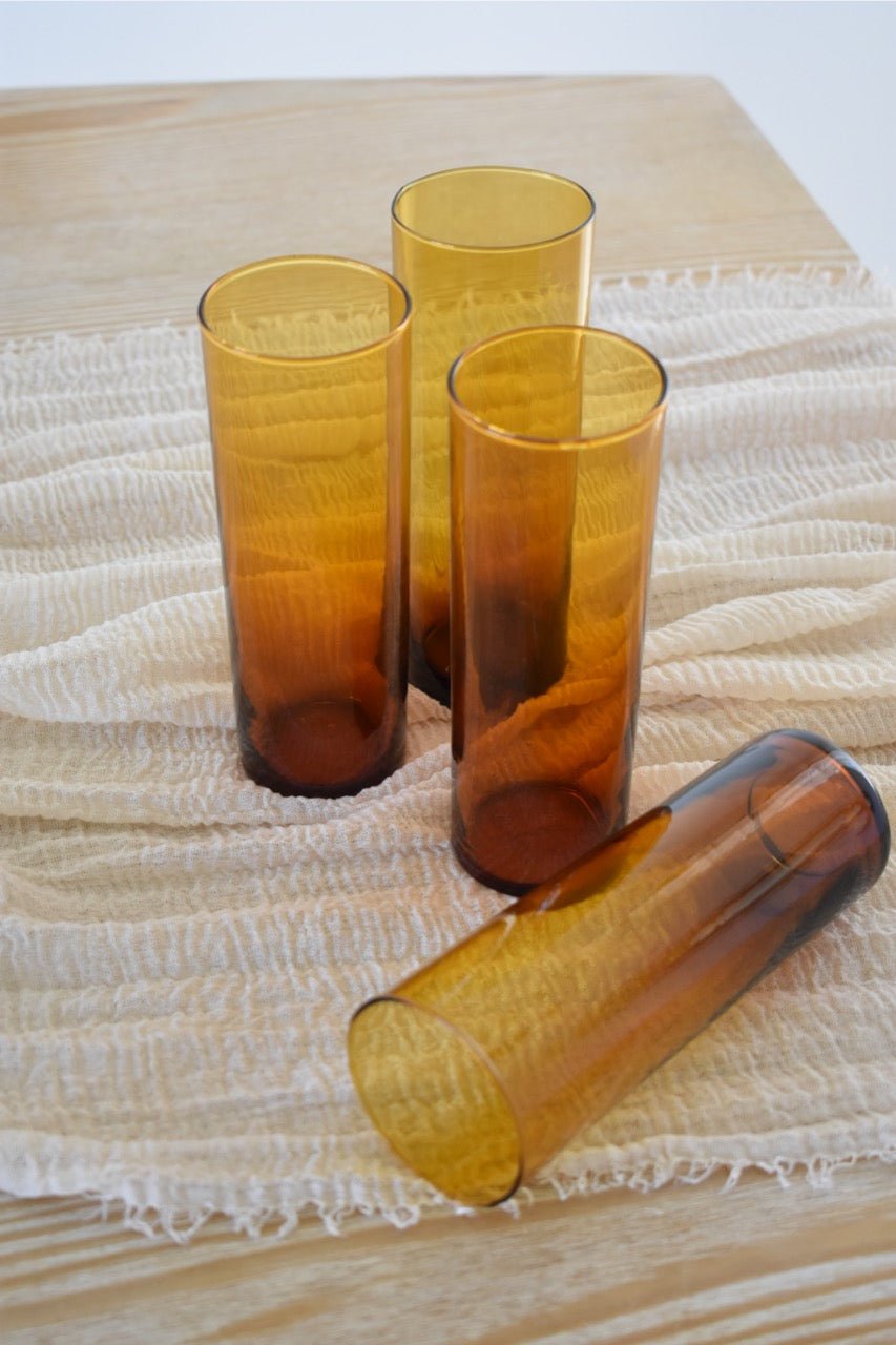 Service de 4 verres à limonade ambrés « SUNNY » - La Recyclerie LS