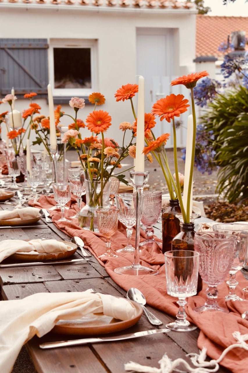 LOCATION Grand bougeoir "cierge" en verre transparent - La Recyclerie LS