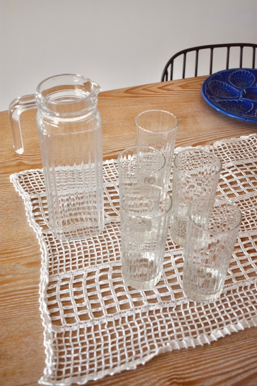 Service à limonade en verre strié « LIMONATA » - La Recyclerie LS