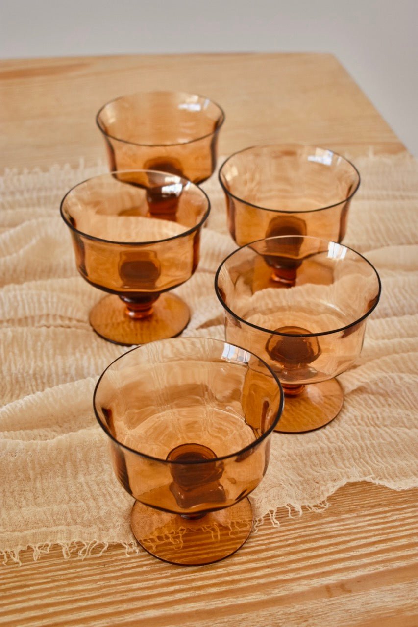 Service de 5 coupes ambrées « SUNSET » - La Recyclerie LS