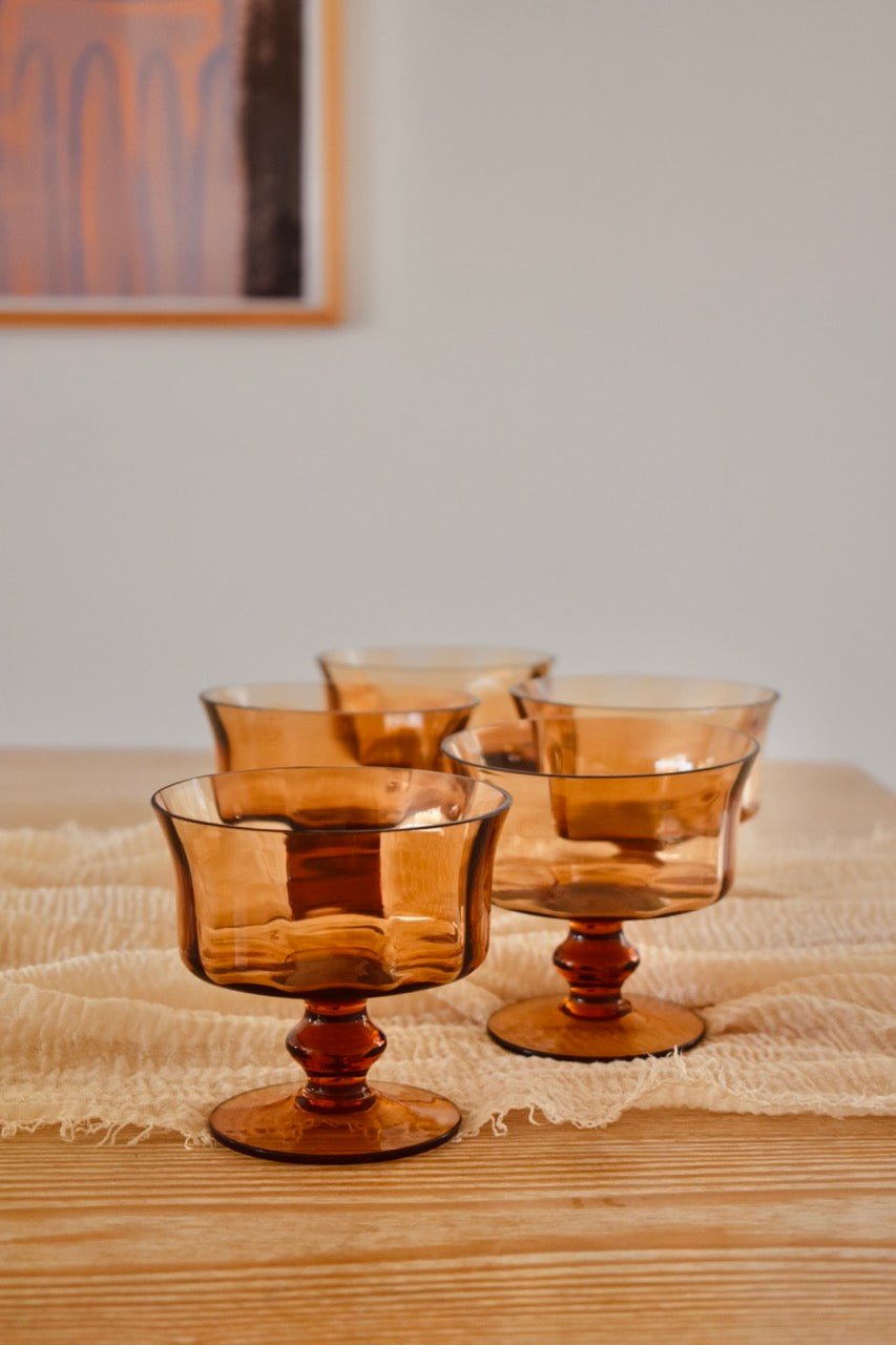 Service de 5 coupes ambrées « SUNSET » - La Recyclerie LS
