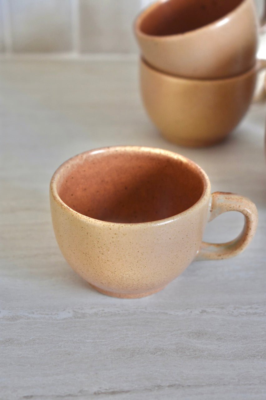 Service de 6 tasses à café grès caramel « SUGAR » - La Recyclerie LS