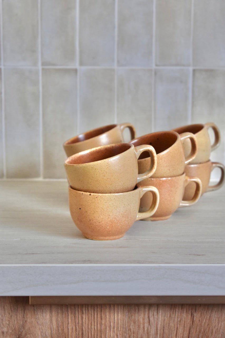 Service de 6 tasses à café grès caramel « SUGAR » - La Recyclerie LS