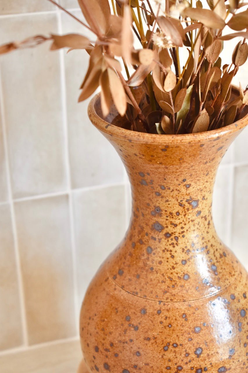 Vase en grès pyrité marron « SIMONE » - La Recyclerie LS