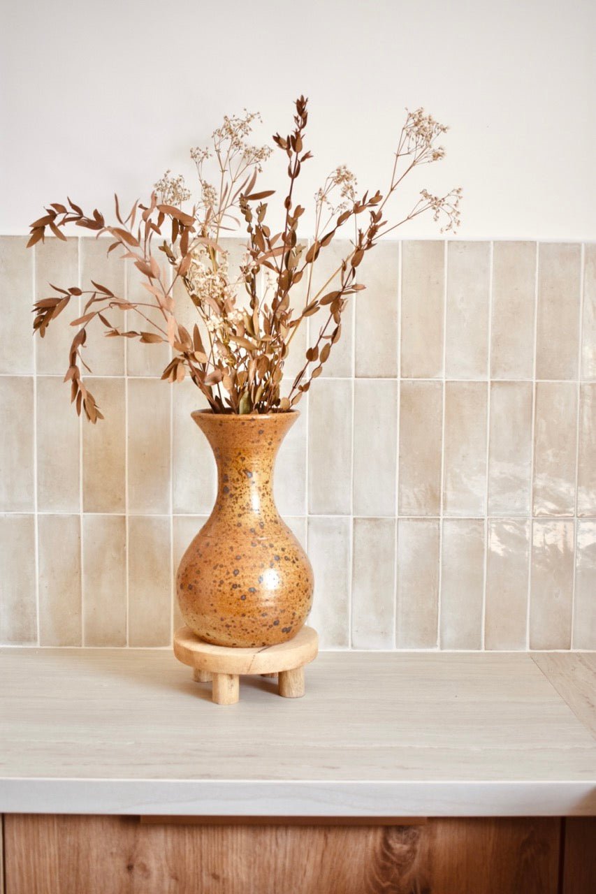 Vase en grès pyrité marron « SIMONE » - La Recyclerie LS