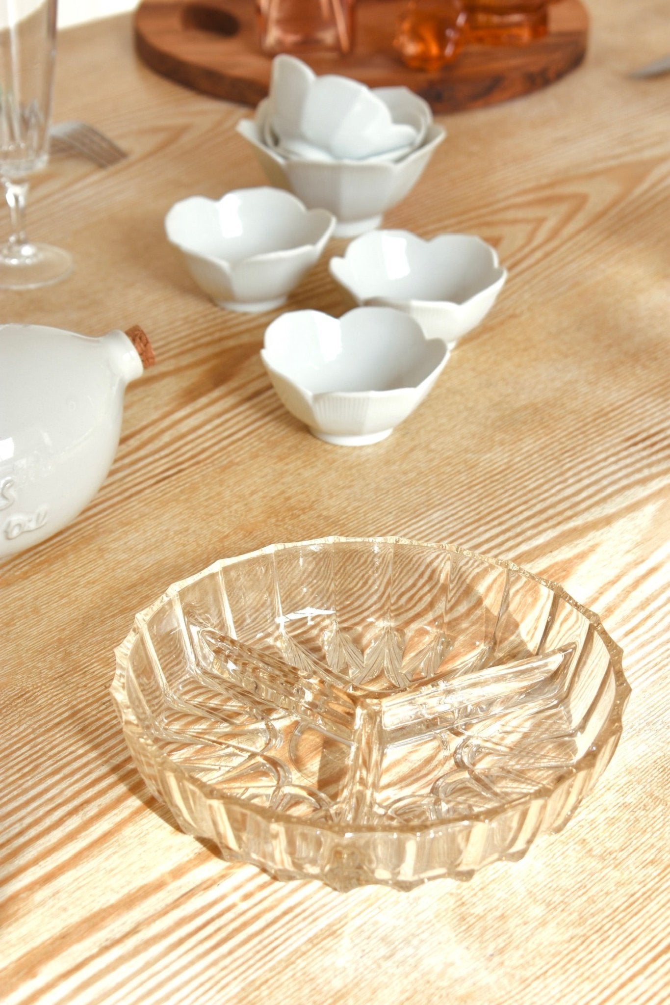 Plateau apéritif en verre rosé « LILA » - La Recyclerie LS
